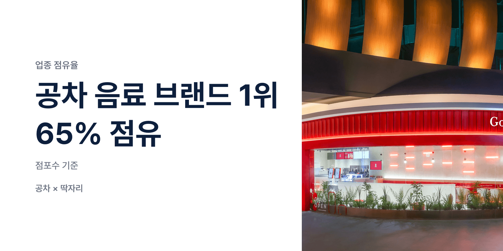 경쟁 브랜드가 적은 업종 — 1위가 절반을 가져가는 구조