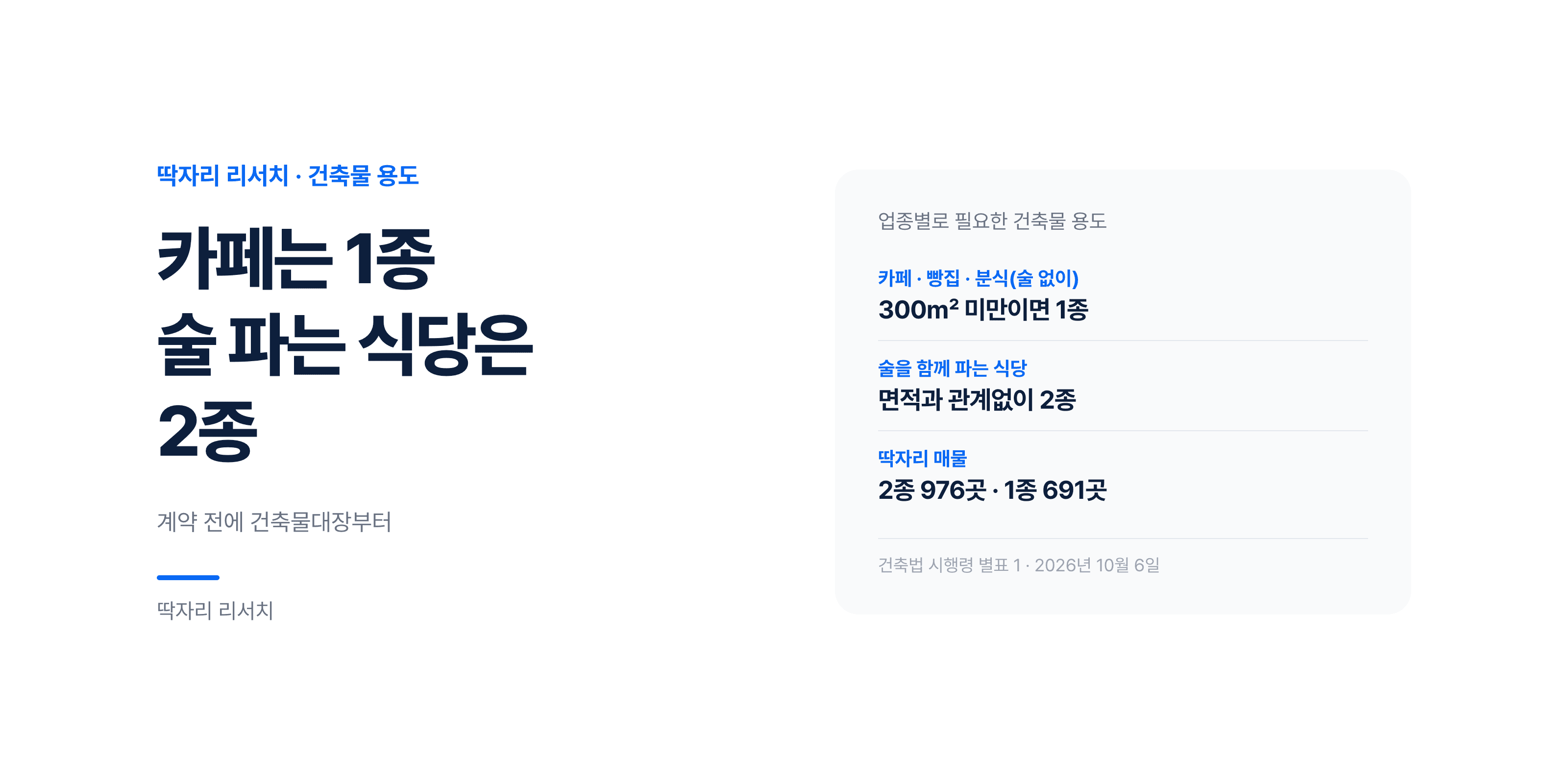 1종·2종 근린생활시설 — 카페와 식당이 들어갈 수 있는 상가가 다릅니다